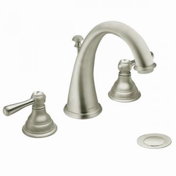 Moen Kingsley Widespread 2-Handle Bathroom Faucet in Brushed Nickel Finish