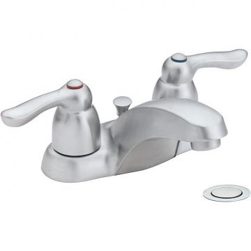 Moen 2-Handle Low-Arc Bathroom Faucet in Brushed Chrome Finish