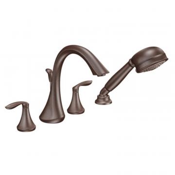 Moen Eva 2-Handle Roman Bath Faucet with integrated Hand Shower Oil-Rubbed Bronze Finish
