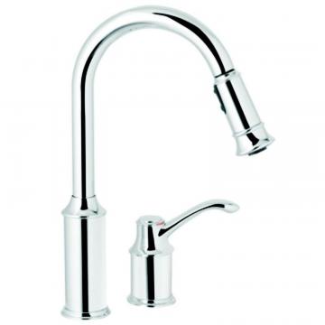 Moen Aberdeen 1 Handle Kitchen Faucet with Matching Pulldown Wand - Chrome Finish