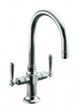 Kohler Hirise Stainless Two Handle Bar Sink Faucet In Polished Stainless