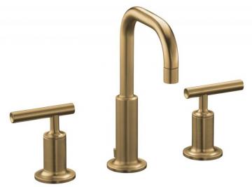 Kohler Purist Widespread Bathroom Faucet in Vibrant Brushed Bronze Finish
