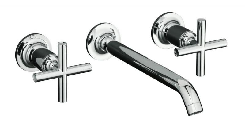 Kohler Purist Wall-Mount 2-Handle Bathroom Faucet in Polished Chrome Finish