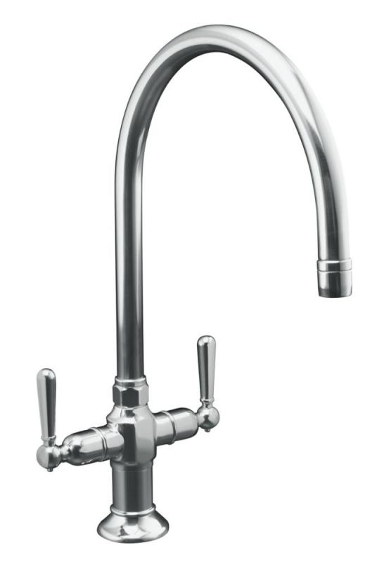 Kohler Hirise Two Handle Kitchen Sink Faucet In Polished Stainless