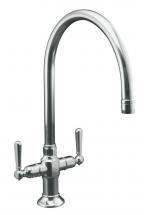 Kohler Hirise Two Handle Kitchen Sink Faucet In Polished Stainless