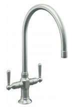 Kohler Hirise Two Handle Kitchen Sink Faucet In Brushed Stainless