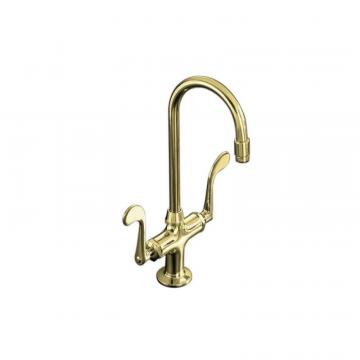 Kohler Essex Entertainment Sink Faucet In Vibrant Polished Brass