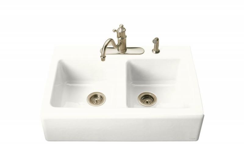 Kohler Hawthorne Apron-Front, Tile-in Kitchen Sink in White