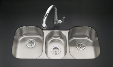 Kohler Undertone Triple-Basin Undercounter Kitchen Sink