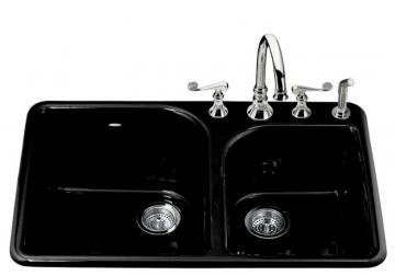 Kohler Executive Chef Self-Rimming Kitchen Sink in Black Black