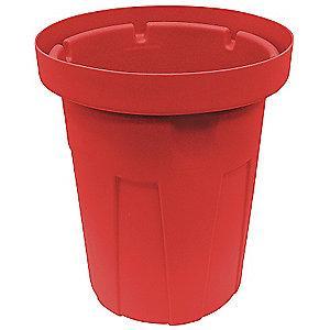 Tough Guy 55 gal. Round Open Top Utility Food-Grade Waste Container, 36-3/4"H, Red