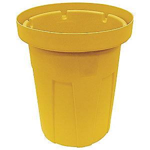 Tough Guy 30 gal. Round Open Top Utility Food-Grade Waste Container, 24-3/4"H, Yellow