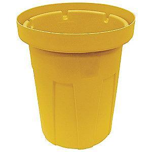 Tough Guy 35 gal. Round Open Top Utility Food-Grade Waste Container, 29"H, Yellow