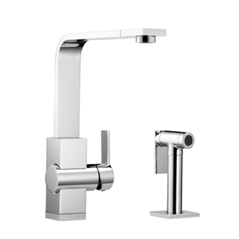 Blanco Single Lever, Contemporary Solid Spout, Kitchen Faucet With Side Spray