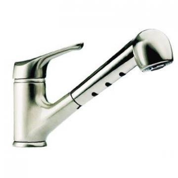 Blanco Single Lever Faucet With Pull-Out Hand Spray, Stainless Steel Finish