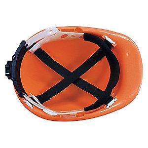 Condor Front Brim Hard Hat, 4 pt. Ratchet Suspension, Hi-Visibility Orange, Hat Size: 6-1/2 to 8