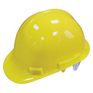 Condor Front Brim Hard Hat, 4 pt. Pinlock Suspension, Hi-Visibility Yellow, Hat Size: 6 to 7-1/8