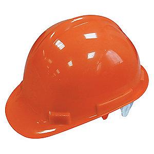 Condor Front Brim Hard Hat, 4 pt. Pinlock Suspension, Hi-Visibility Orange, Hat Size: 6 to 7-1/8