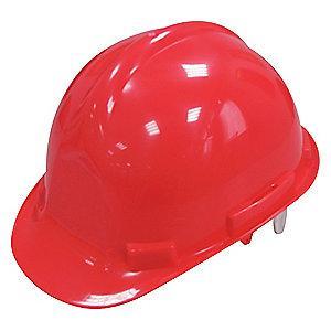 Condor Front Brim Hard Hat, 4 pt. Pinlock Suspension, Red, Hat Size: 6-1/2 to 8