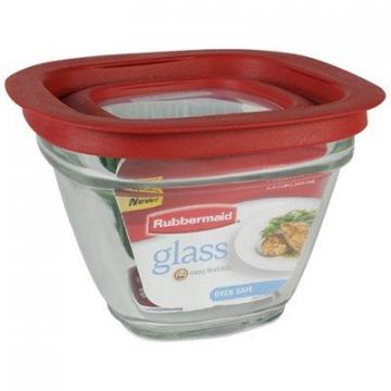 Rubbermaid Food Storage Container, Glass, 1.5-Cup Square