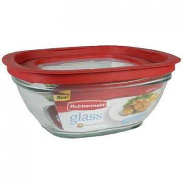 Rubbermaid Food Storage Container, Glass, 8-Cup Square
