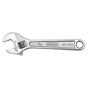 Stanley 10" Adjustable Wrench, Plain Handle, 1-3/16" Jaw Capacity, Steel