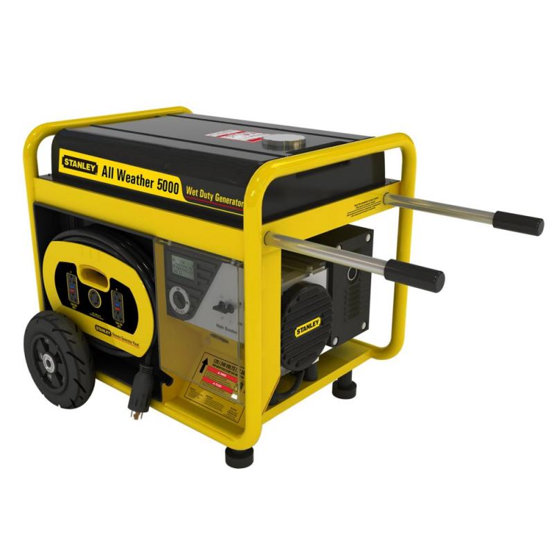 Stanley 5000 Watt All Weather Generator with Removeable Control Panel and 24hr Run Time