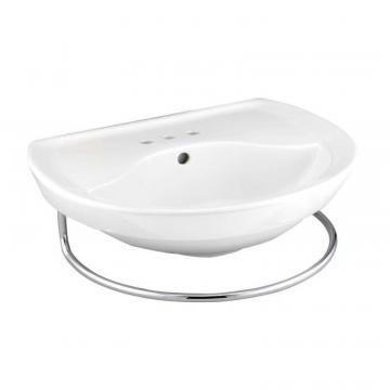 American Standard Ravenna Pedestal Sink Basin with 4" Faucet Centres in White