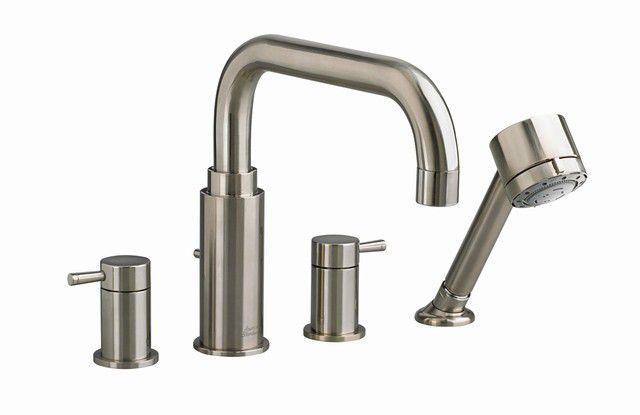 American Standard Serin Deck-Mount Bath Faucet with Personal Shower and Brass Spout