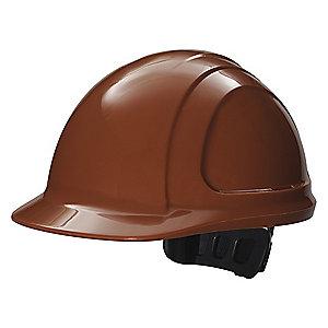 Honeywell Front Brim Hard Hat, 4 pt. Ratchet Suspension, Brown, Hat Size: 6-1/2 to 8