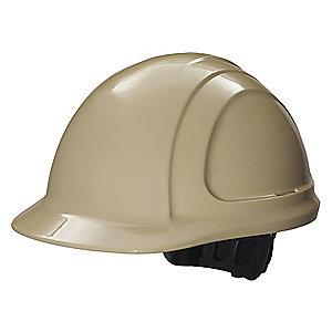 Honeywell Front Brim Hard Hat, 4 pt. Ratchet Suspension, Tan, Hat Size: 6-5/8 to 7-3/4
