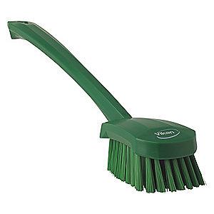 Vikan 16" Polyester Short Handle Scrub Brush, Green