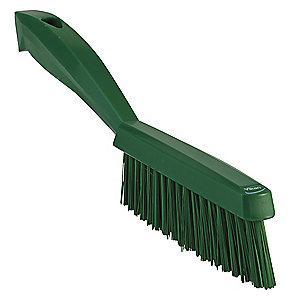 Vikan 11-51/64" Polyester Short Handle Scrub Brush, Green