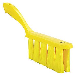 Vikan 13" Polyester Short Handle Bench Brush, Yellow