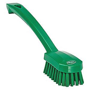 Vikan 10-1/4" Polyester Short Handle Scrub Brush, Green