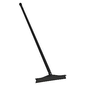 Vikan 24" Straight Rubber Floor Squeegee With Handle, Black