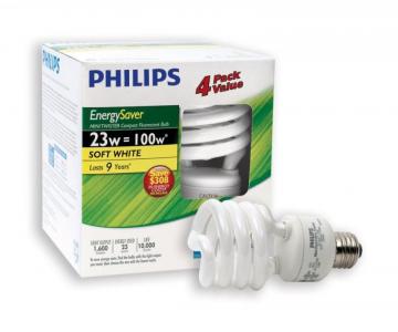 Philips CFL 23W = 100W Mini Twister Soft White (2700K) - 4 Pack