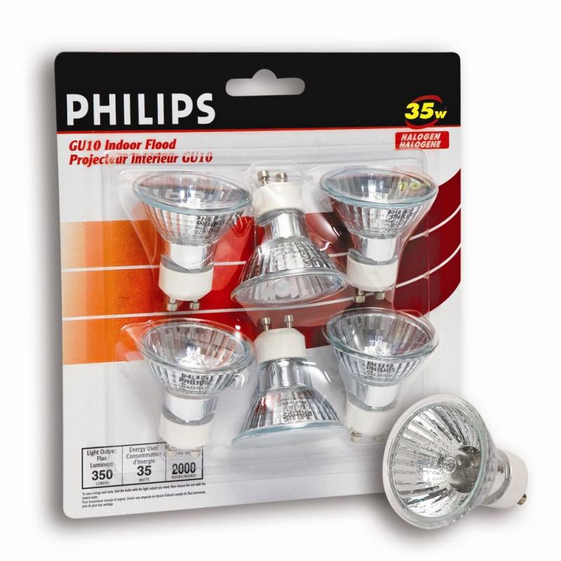 Philips 35 Watt Halogen GU10 Flood Bulb - 6 Pack