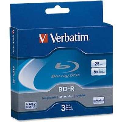 Verbatim BD-R 25GB 6x with Branded Surface -3-pack Jewel Case Box