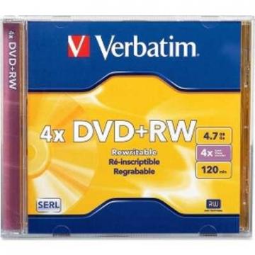 Verbatim DVD+RW 4.7GB 4x Verbatim Branded with Jewel Case 1-Pack