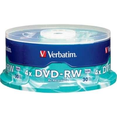 Verbatim DVD-RW 4.7GB 4x with Branded Surface 30-Pack Spindle