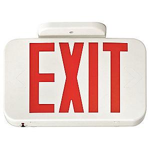 Lithonia 2 Face LED Exit Sign, White Plastic Housing, Red Letter Color
