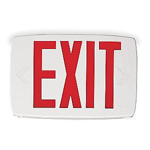Lithonia 1 or 2 Face LED Exit Sign, White Plastic Housing, Red Letter Color