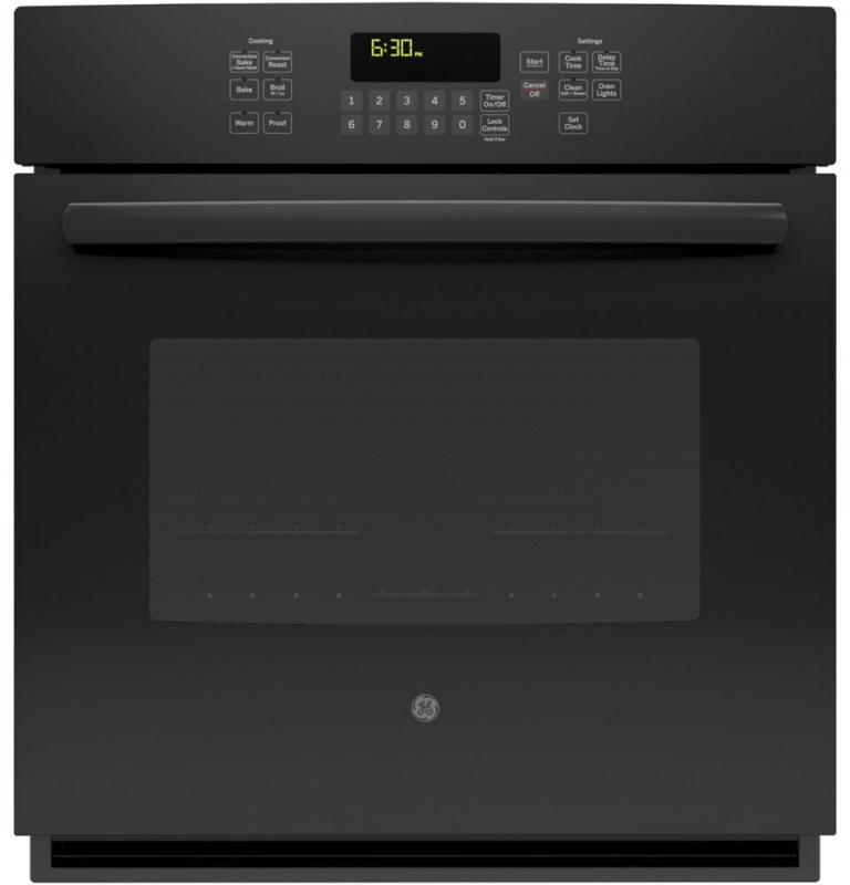 GE 4.3 cu. ft. 27" Electric Convection Self-Cleaning Single Wall Oven in Black