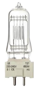 GE T27 GCS Halogen Bulb, GY9.5 650W 230-240V