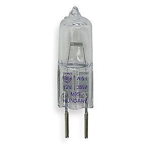 GE Trade Number Q35T3/12V/CL, 35W Miniature Halogen Bulb, T3, 2-Pin (GY6.35), 12 Volt, 550 Lumens