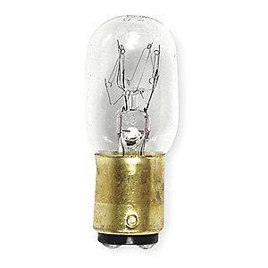 GE Trade Number 25T7DC, 25W Miniature Incandescent Bulb, T7, Double Contact Bayonet (BA15d)