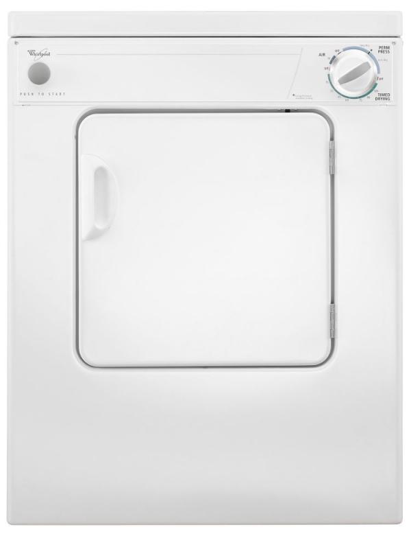 Whirlpool 3.4 cu. ft. Compact Electric Dryer with AccuDry Drying System in White