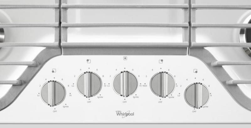 Whirlpool 30" Gas Cooktop with Multiple SpeedHeat Burners in White