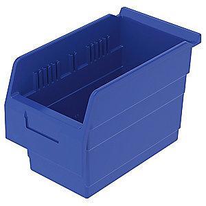 Akro-Mils Shelf Bin, Blue, 8"H x 11-5/8"L x 6-5/8"W, 1EA